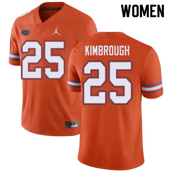 NCAA Florida Gators Chester Kimbrough Women's #25 Jordan Brand Orange Stitched Authentic College Football Jersey KSN3464ID